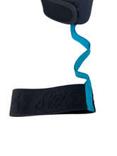 Load image into Gallery viewer, The Oni mitts from Sweetmitts are the ultimate ski mittens &amp; snowboard mittens as they  feature a high-quality black elastic wrist cuff with imprinted Sweetmitts logo and a teal ribbon leash. A stylish and functional wrist leash for your snow mittens to ensure you don&#39;t drop and lose your mitts the chairlift.
