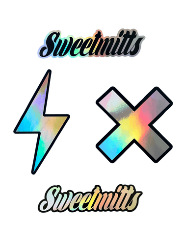 Sweetmitts Holographic Sticker Pack | Reflective Stickers | Ski and Snowboard Stickers