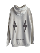 Load image into Gallery viewer, Skiing and Snowboarding Hoodie by Sweetmitts White Reflective Strike Hoodie
